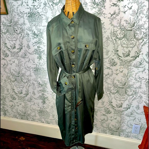 Women's Woven Utility Shirt Dress - Picture 1 of 2